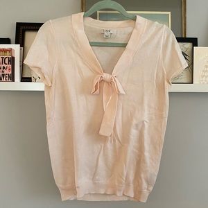 J. Crew Factory pale pink bow knit top Size S